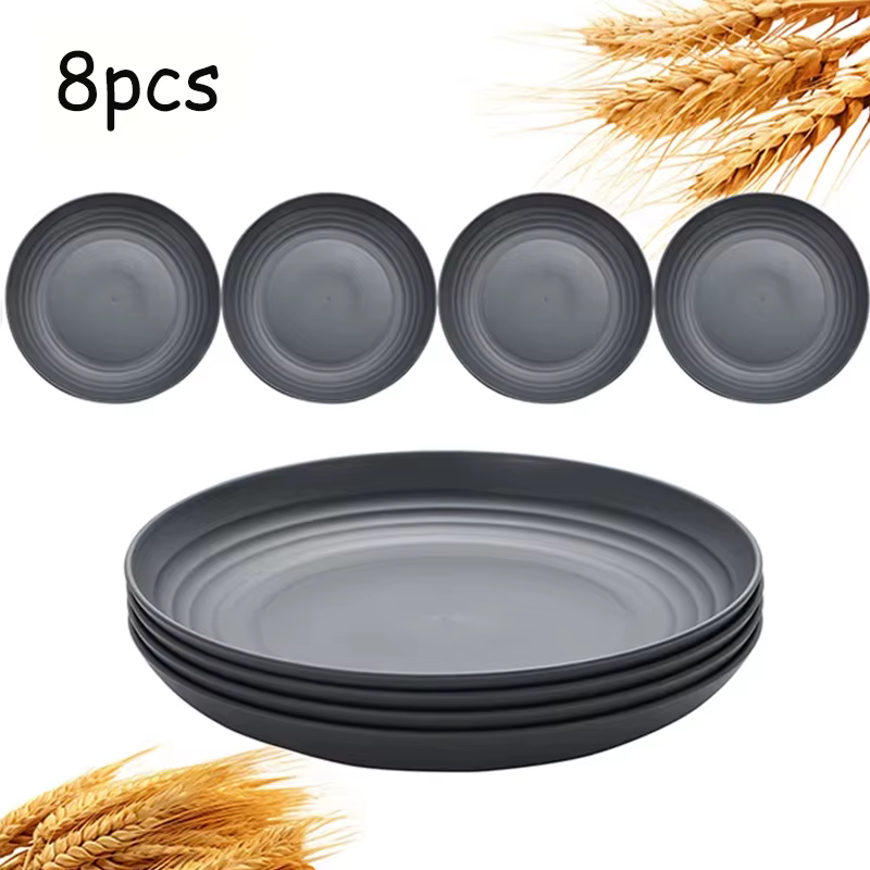 8 assiettes en PP, anti-chute et réutilisables, idéales pour les pique-niques familiaux en cuisine p