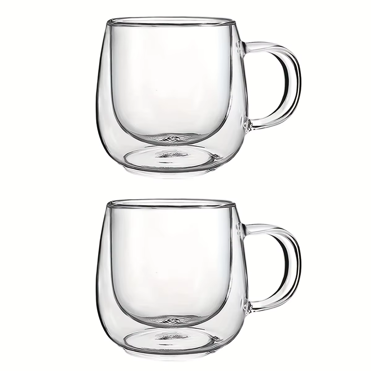 Paquet de 2 tasses à café en verre-ensemble de tasses isolées à Double paroi avec poignée, tasse à t