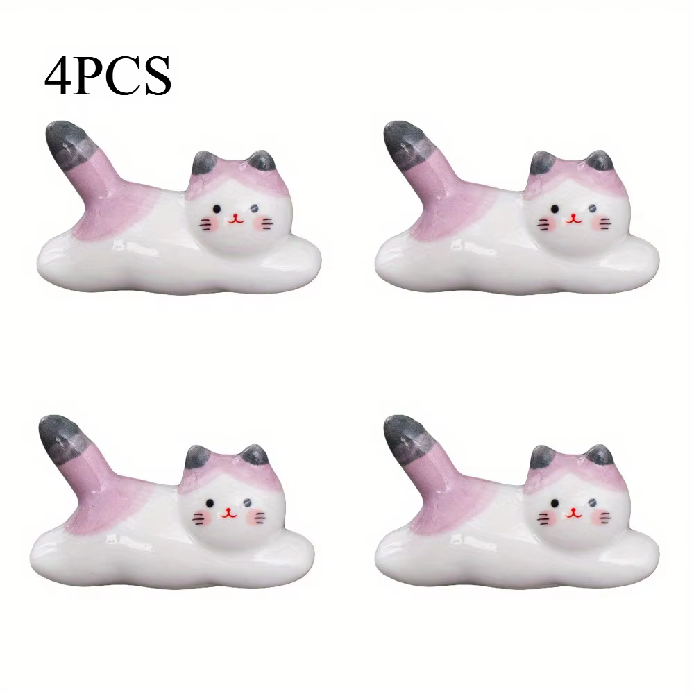 Porte-baguettes et ustensiles en céramique pour chat, support de repos cuillère fourchette, support