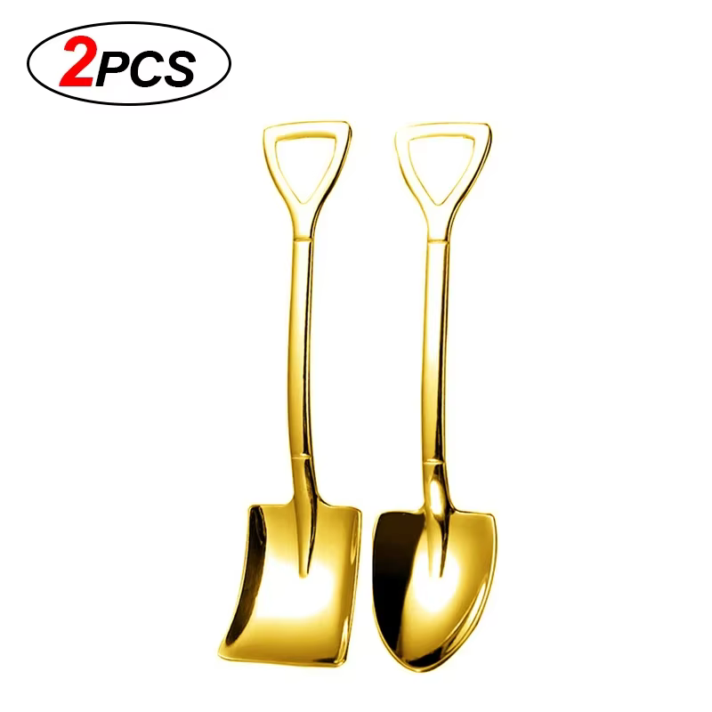 20/2x cuillères à pelle en acier inoxydable or argent Mini cuillère à café fruits crème glacée cuill