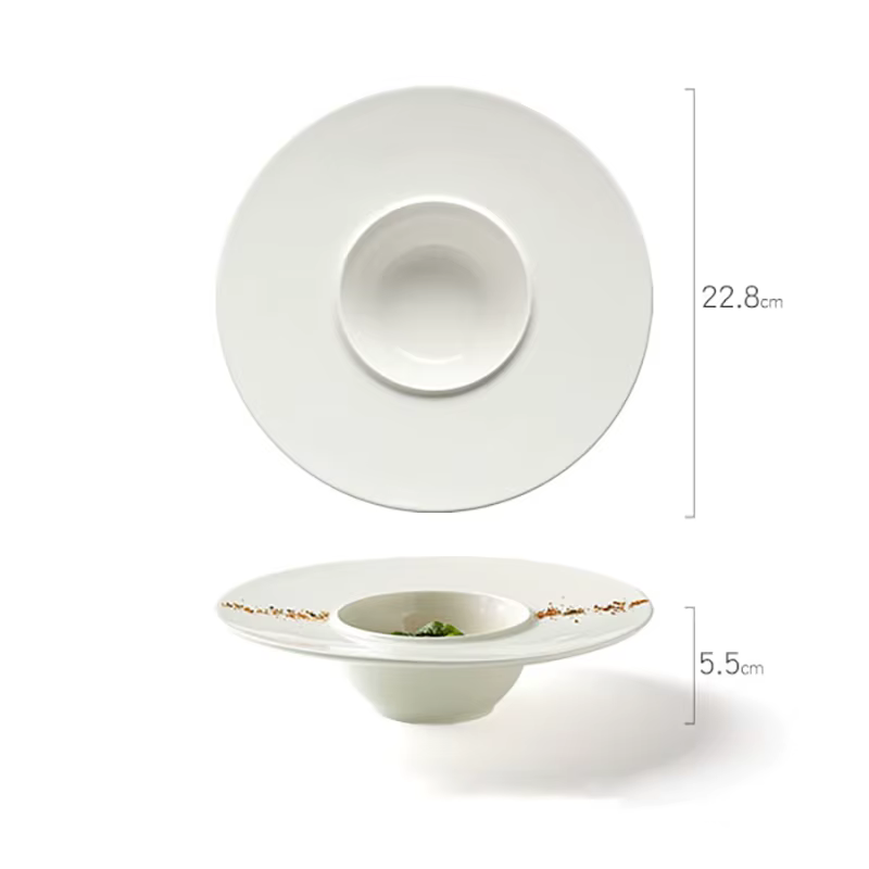 Assiette à dîner ronde en céramique, plats de cuisine, bassins à soupe, cuisine domestique, vaissell