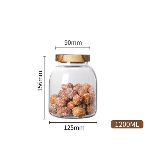KEMORELA 3L pots de verre de cuisine avec couvercle hermétique d'acacia pour farine et sucre récipie