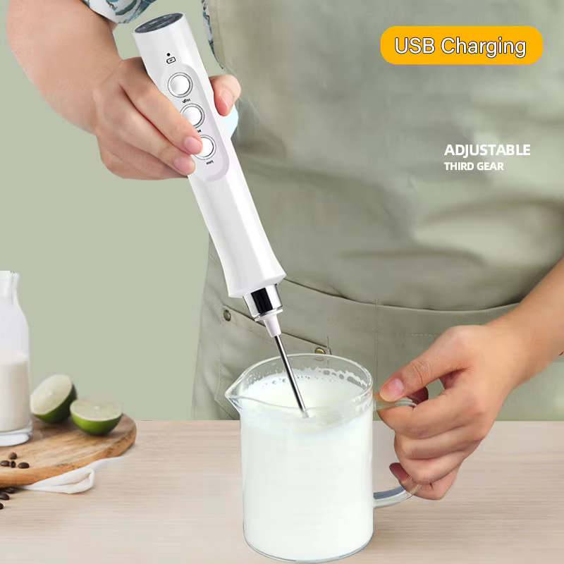 Mousseur à lait électrique Portable 3 en 1, Rechargeable, mousseur portatif, mélangeur de boissons à