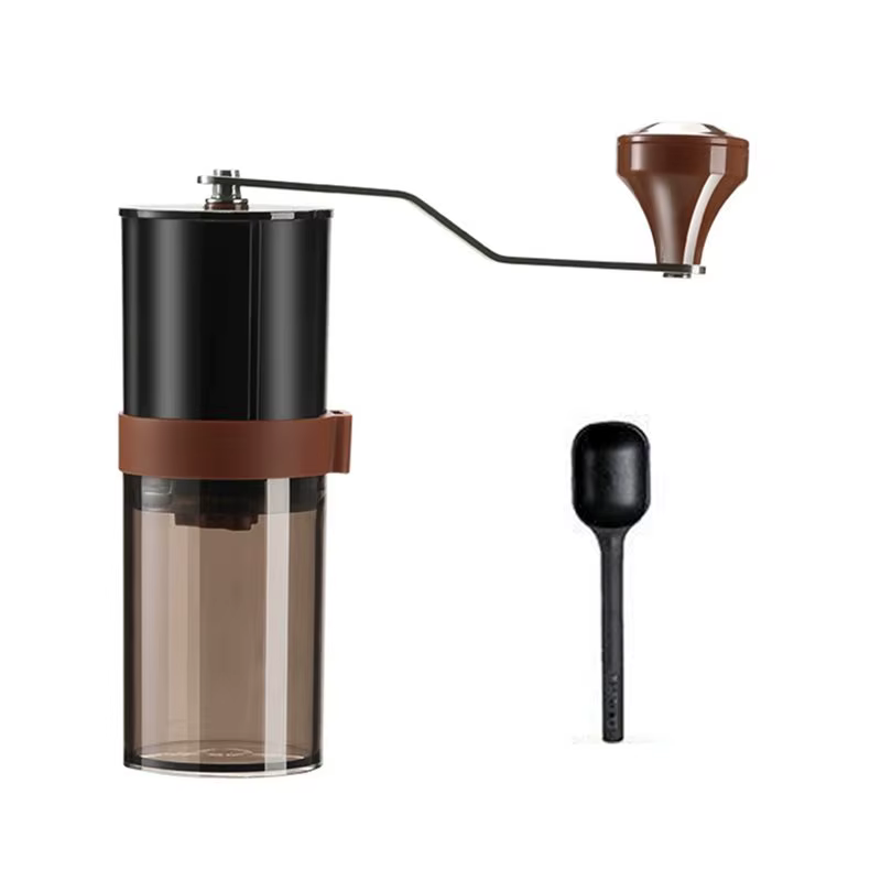 BSEVB-Moulin à café manuel portable à manivelle réglable + cuillère à café pour la maison, les voyag