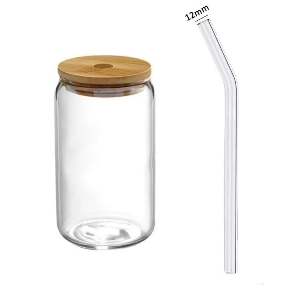 Tasse en verre transparent avec couvercle et paille, tasse à thé à bulles, jus, canette de bière, la