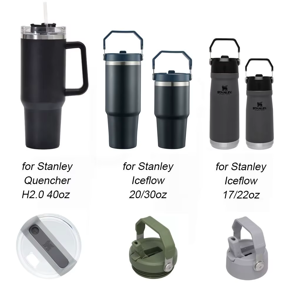 Couvercle de bouteille de remplacement en plastique uni, pour Stanley Quencher H2.0 40oz, 1 pièce