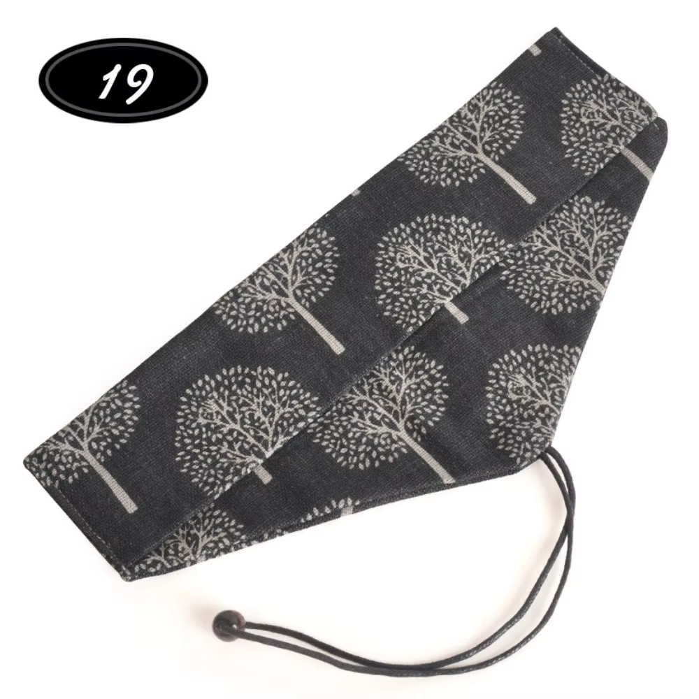 Pochette à couverts rétro en coton et lin, style japonais, étui à ustensiles portable, design enroul