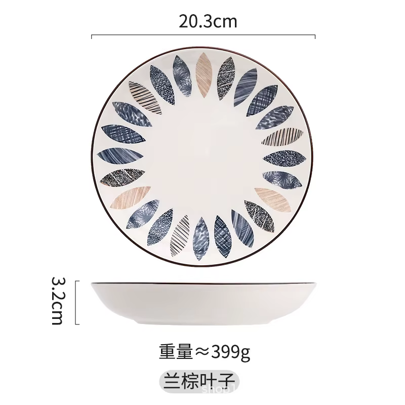 Assiette à dîner en céramique de Style japonais, assiette ronde créative pour pâtes et fruits, petit