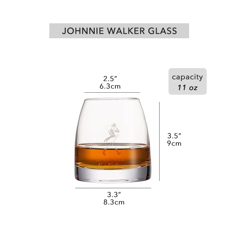 Johnnie Walker Verres à Whisky Lot de 2, Verres à Whisky de 10 OZ, Verres à Roches pour Scotch, Vodk
