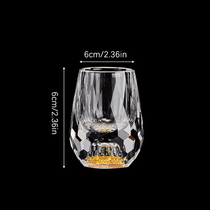 Verre à certifiée en cristal de luxe, verre à saké Shochu, double verre astronomique, feuille d'or, 