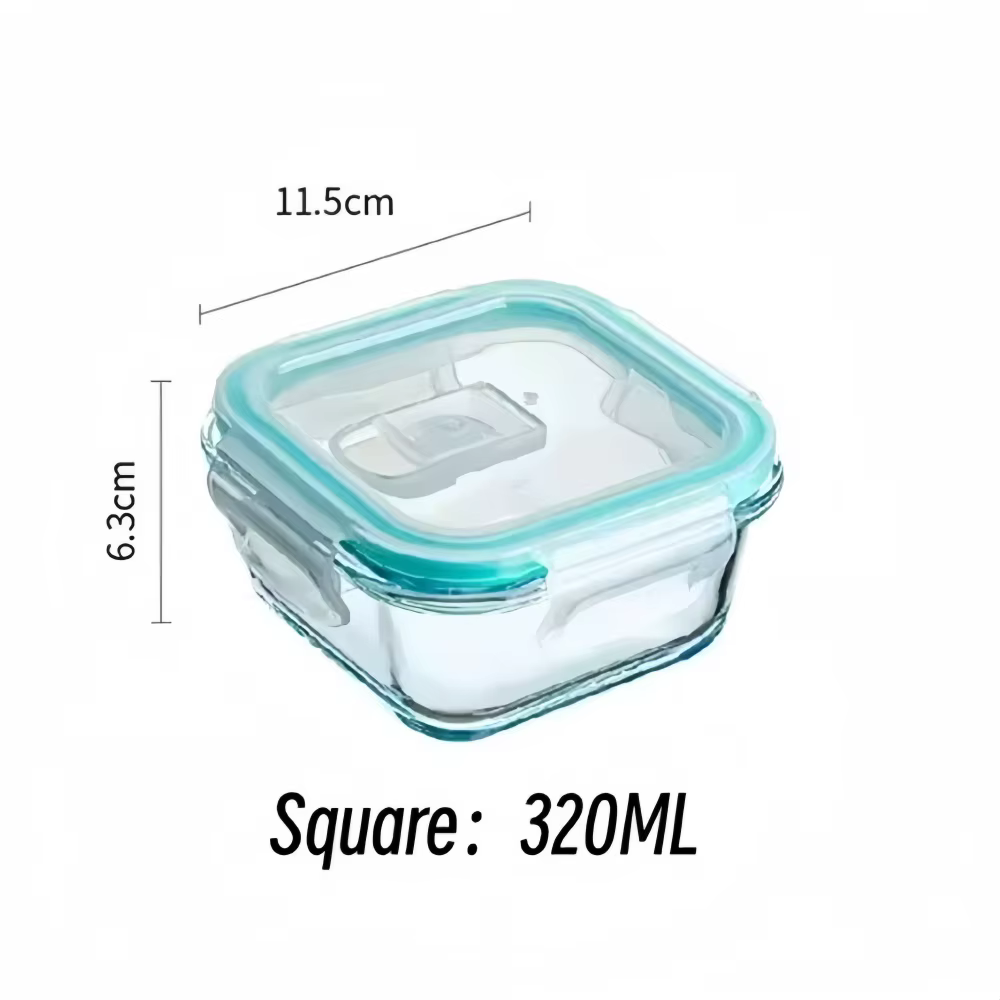 Boîte à lunch en verre sans BPA, contenants rectangulaires pour aliments, accessoires de cuisine, ré