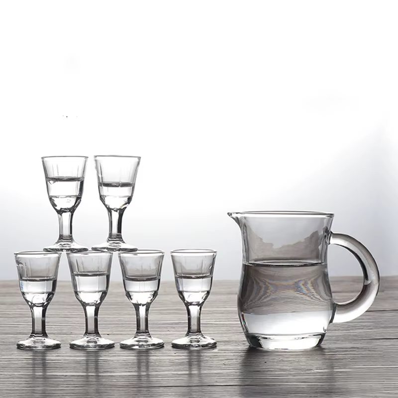 Ensemble de verres à vin avec poignée de 120ml, distributeur de vin, verres à Shot transparents de 1