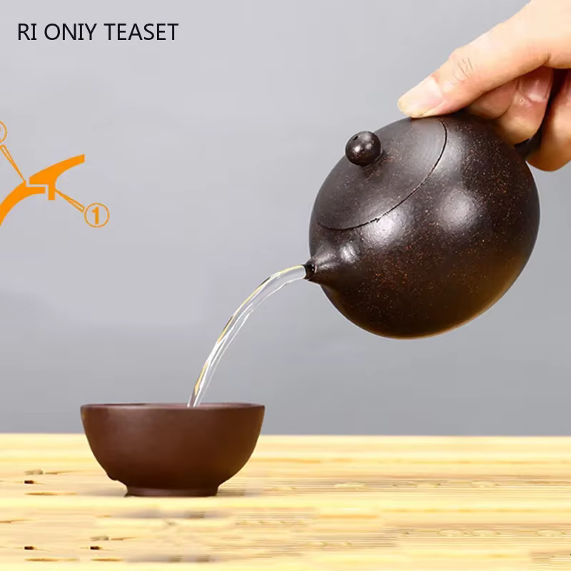 Yixing – théière en argile violette, célèbre filtre à trou de boule fait à la main, théière Xishi ch
