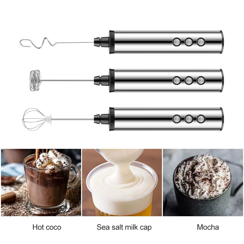 Mélangeur portatif électrique de mousseur à lait 3 en 1 avec Mini cafetière électrique USB mélangeur