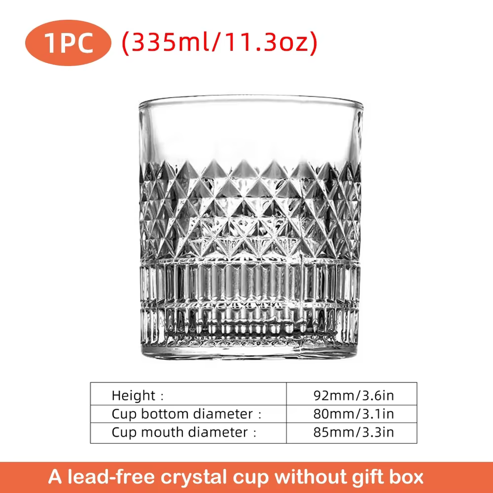 Verre à whisky avec boîte de luxe, lot de 4 pièces, verre à whisky Transparent de 11 Oz pour Scotch,
