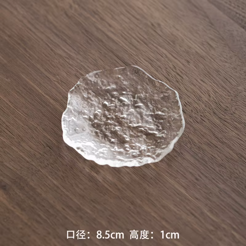 Dessous de verre en Glacier esthétique japonais, dessous de verre épais en verre transparent pour bo