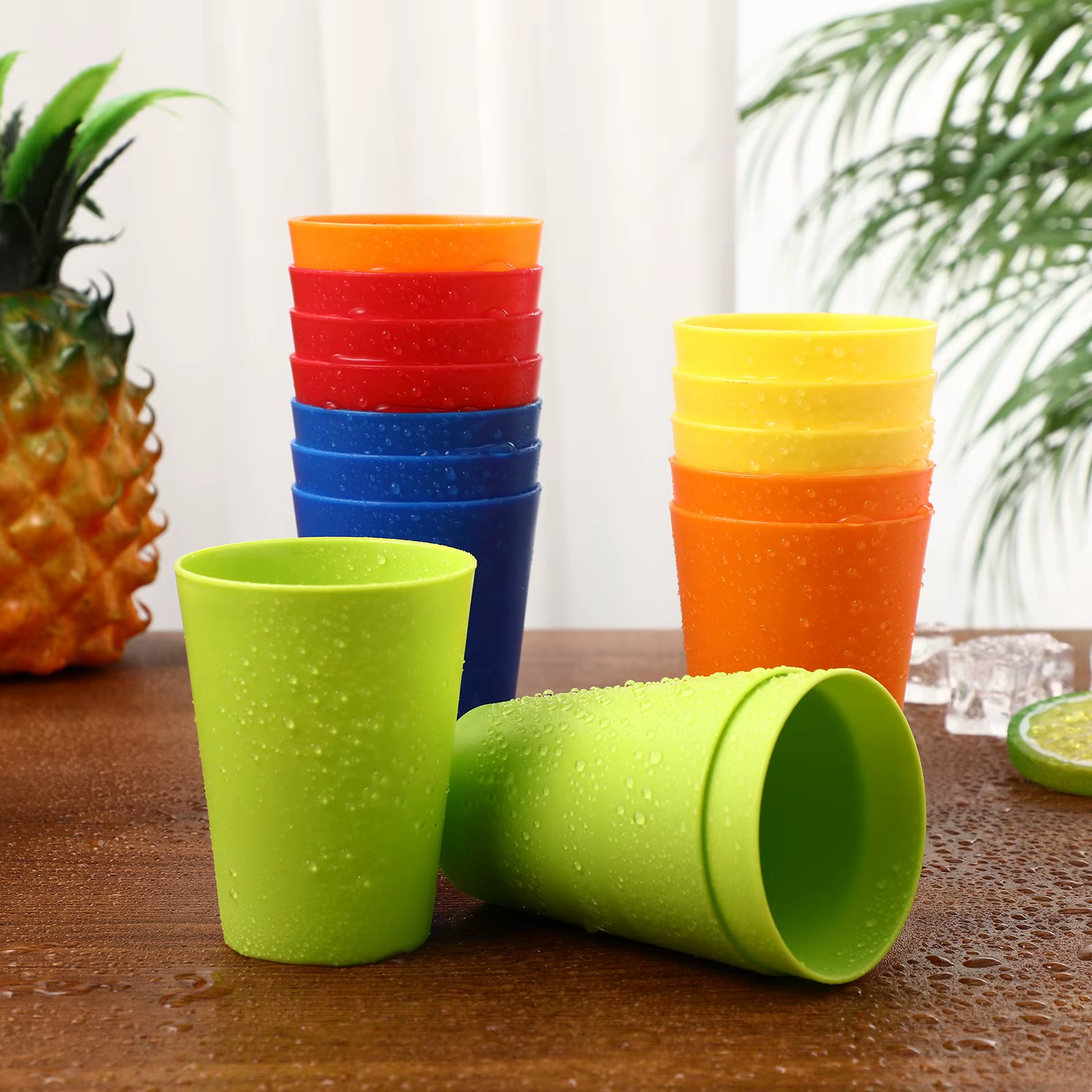Paquet de 15 gobelets à boire en plastique incassables, gobelets d'eau réutilisables pour verres à j