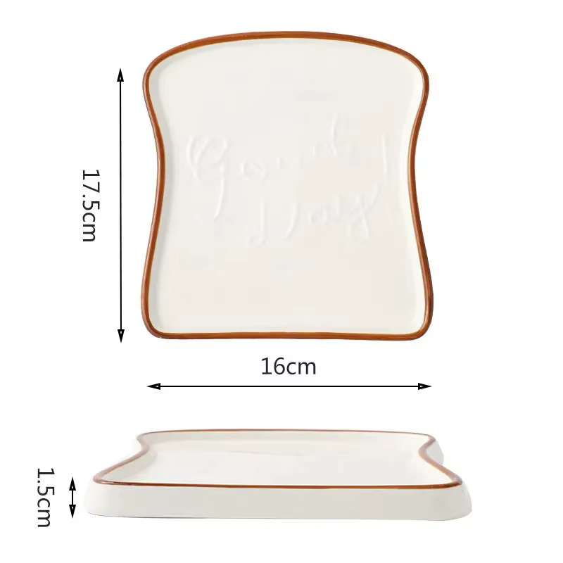 Assiette à pain pour petit-déjeuner, assiette créative en céramique, assiette à steak, assiette à de