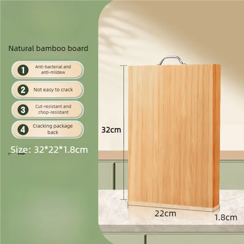 Grande planche à découper rectangulaire en bambou, planche à découper épaissie en bois massif, planc