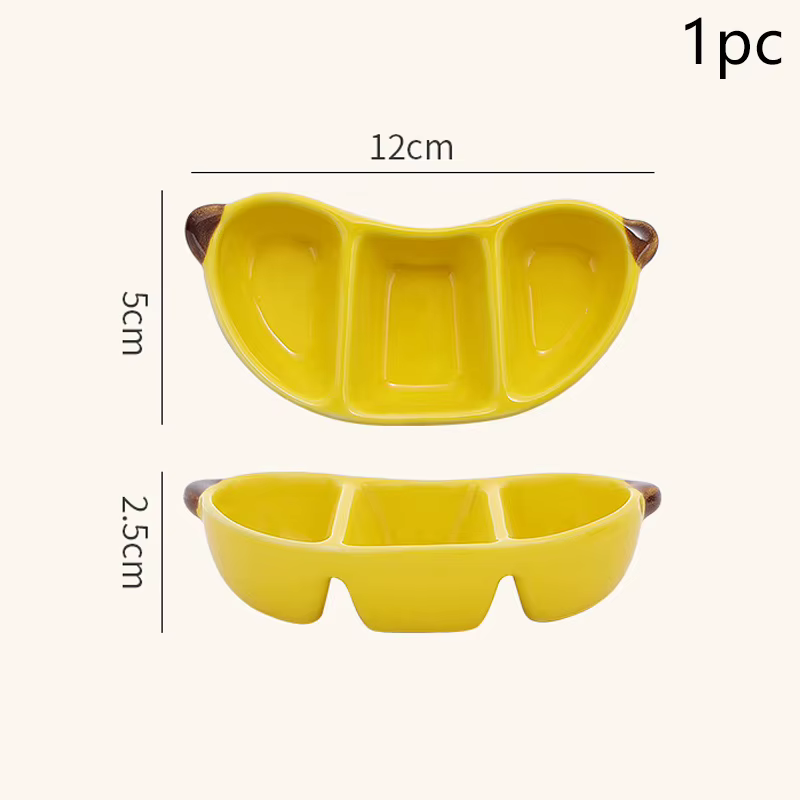 Plat en porcelaine créatif de Style coréen, mignon en forme de Fruit, vaisselle de ménage en céramiq