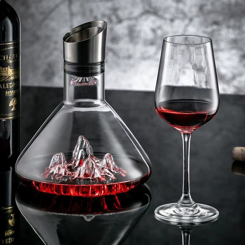 Carafe à vin pour whisky Iceberg, 1500ML, fait à la main, verseur de vin en cristal sans plomb, Cara