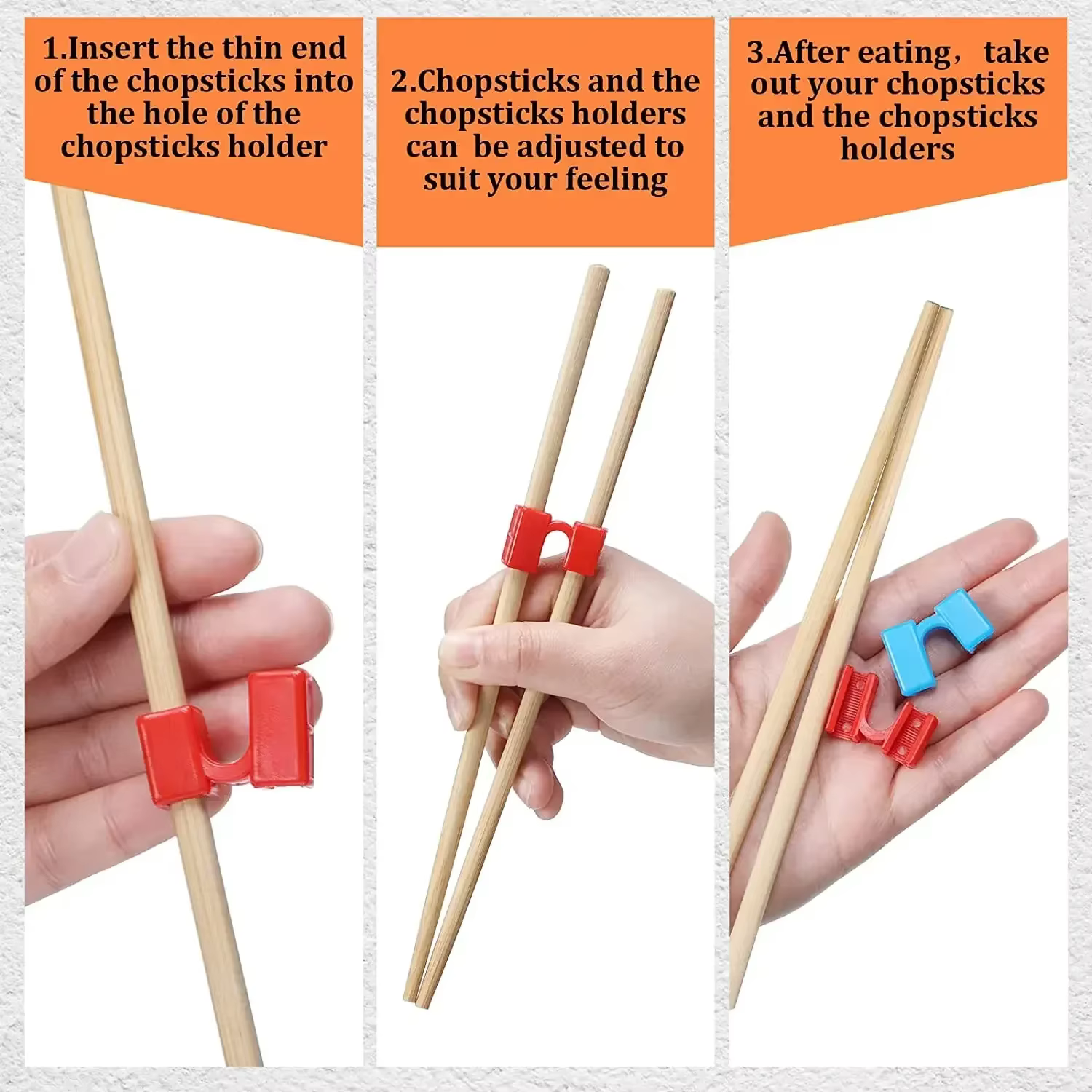 5/6/8 PIÈCES Baguettes Réutilisables Aideurs Formation Porte-Baguettes Chinois Pour Enfants Entraîne