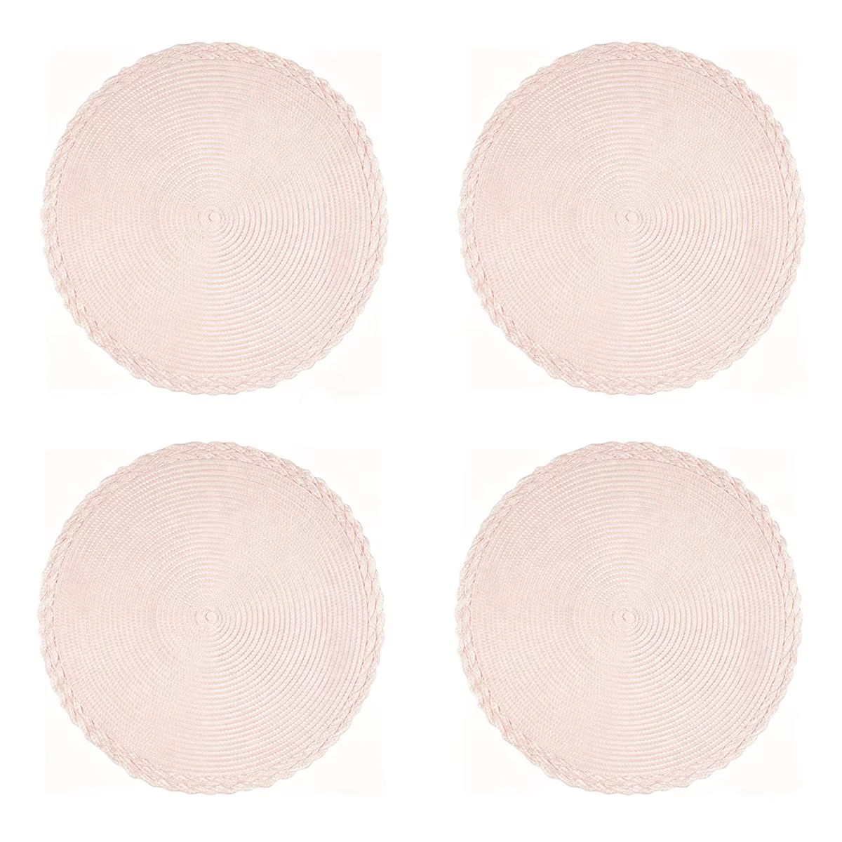 Ensemble de 4 sets de table ronds tressés, lavables, antidérapants, pour la maison, la cuisine, les 