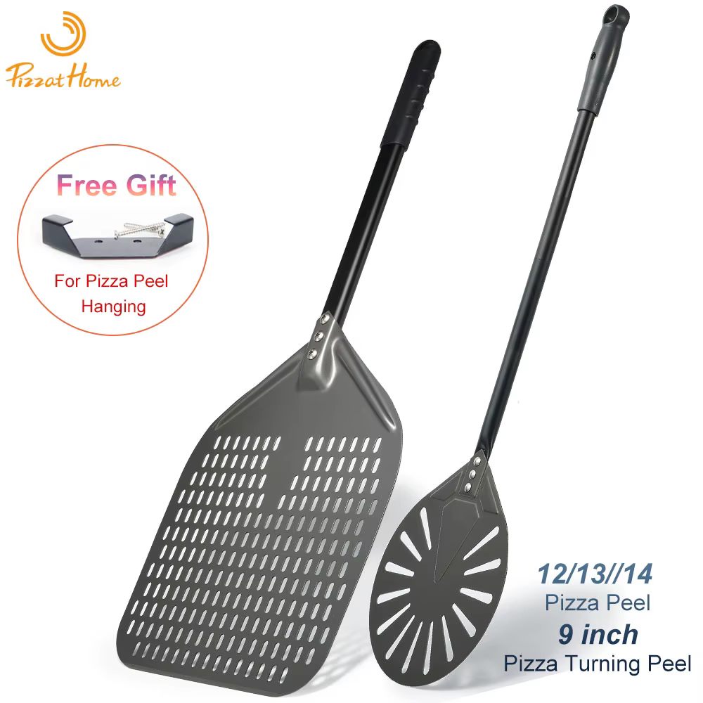 12 "duro anodisé perforé Pizza Peel Rectangle Pizza tournant pelle ensemble aluminium Pizza Peel Pad