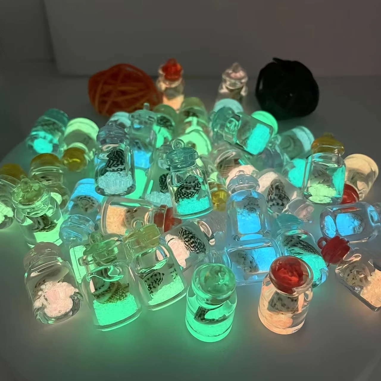 conques lumineuses en bouteilles en verre transparent, adaptées aux accessoires pendentif, décoratio