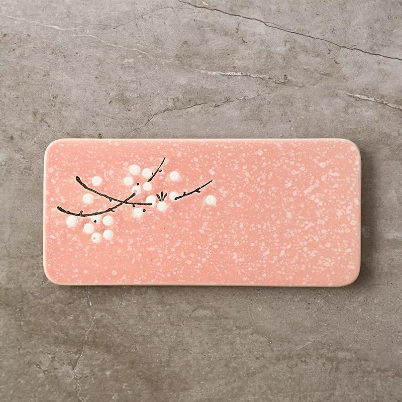 Assiette à Sushi en céramique japonaise, plat rectangulaire à manger pour la maison, plateau à fruit