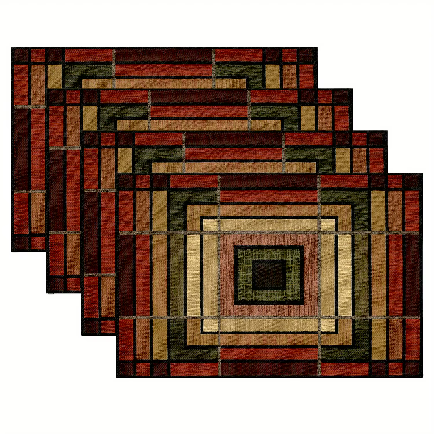 Napperons rustiques à motifs en bois, 4 pièces, en lin, pour salle à manger, Table, décoration de cu