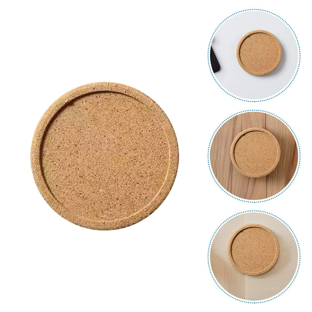 Lot de 4 dessous-de-verre ronds en liège de 10 cm – Tapis isolant pour boissons, idéal pour la cuisi