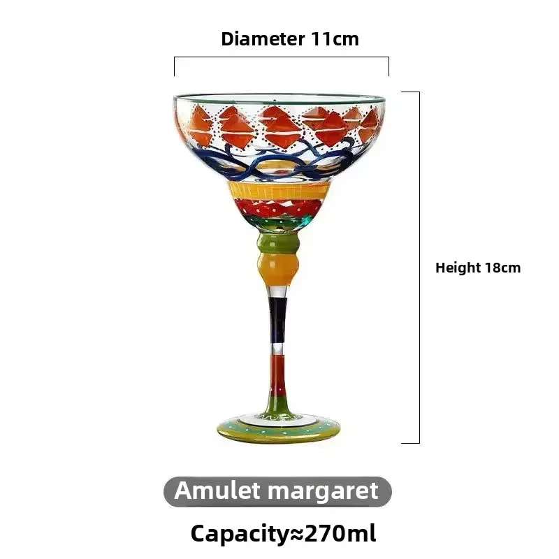 Ensemble de verres à Cocktail Margarita et Champagne colorés faits à la main, Design créatif pour la
