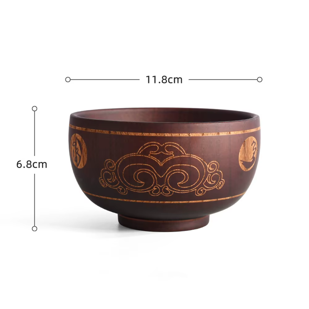 Bol en bois de style japonais, bol à riz, bol à soupe, bol à salade, récipient alimentaire, grand et