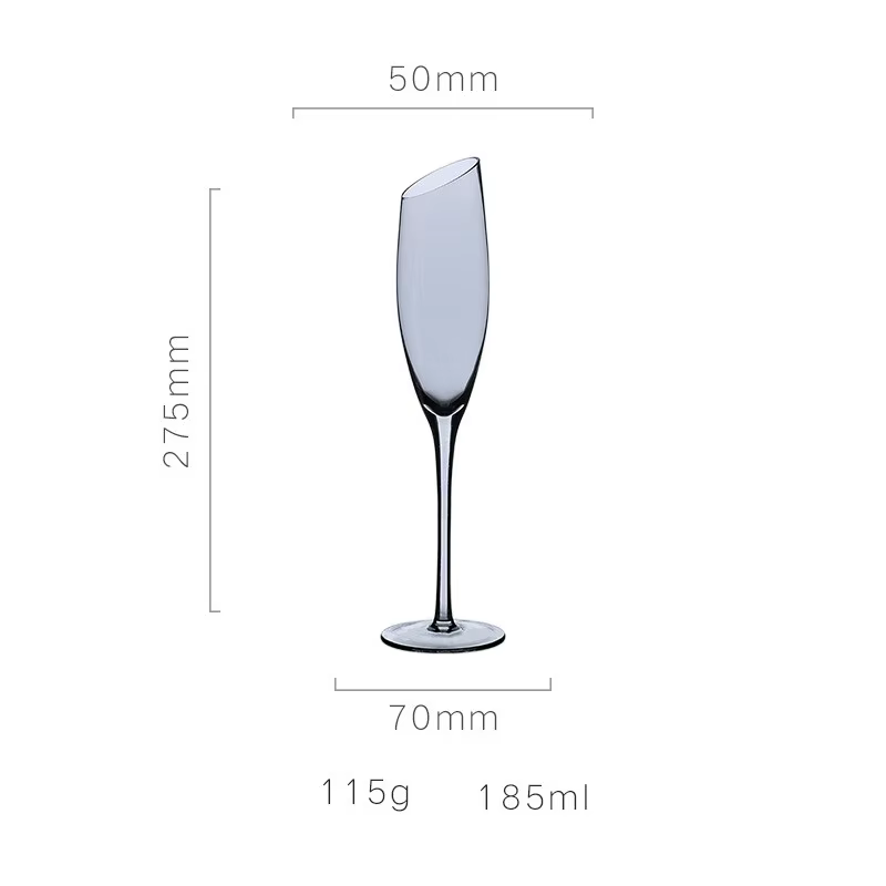 Verre à vin à Champagne biseauté créatif, gobelet Transparent en cristal, verres colorés, Style nord