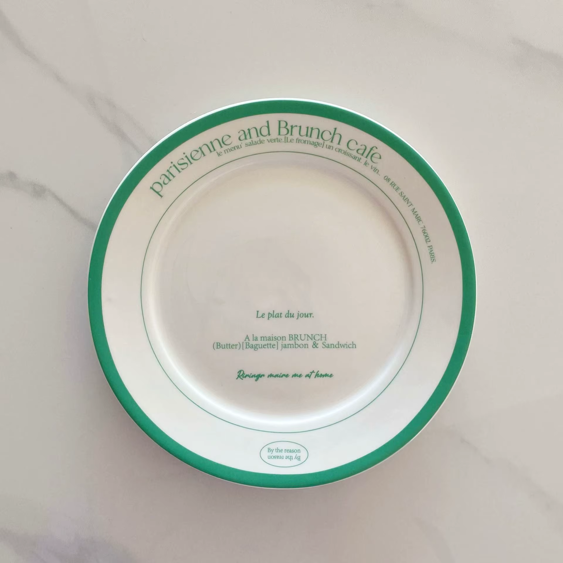 Plat français individuellement rond en céramique, assiette à Dessert pour petit déjeuner, assiette à