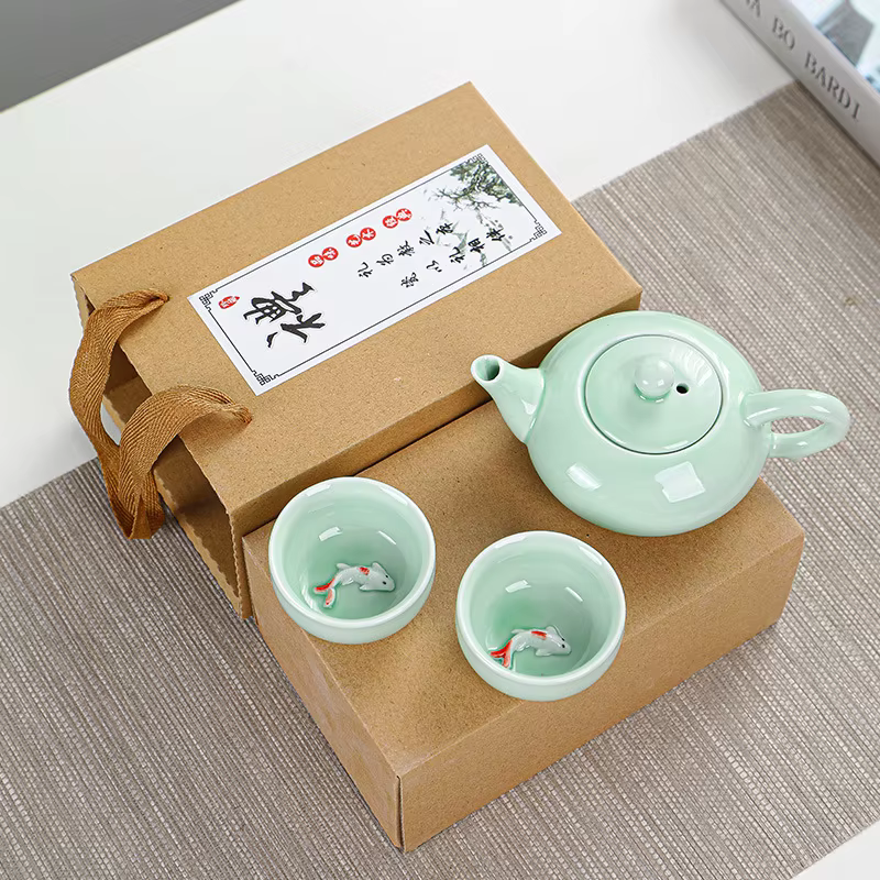 Service à thé en céladon chinois, kit de thé domestique simple, service à thé Kung Fu portable, emba