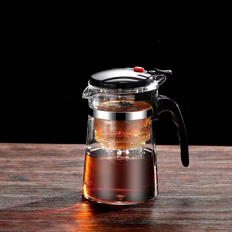 Presse pour filtrer la tasse à thé en verre résistant à la chaleur, théière, filtre de séparation d'