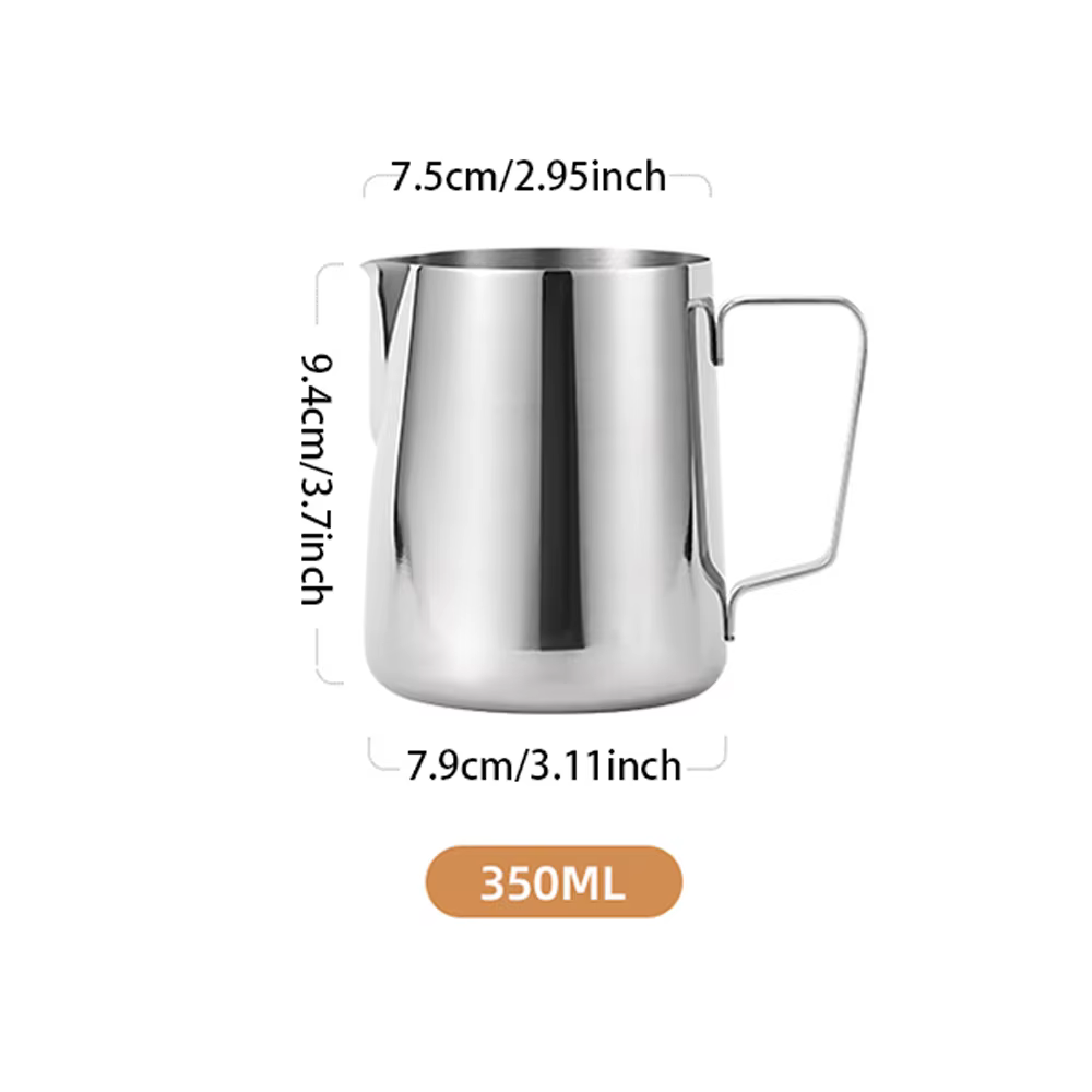 Pichet à café et lait de 350/600/900ML, pichet à vapeur expresso en acier inoxydable pour Cappuccino