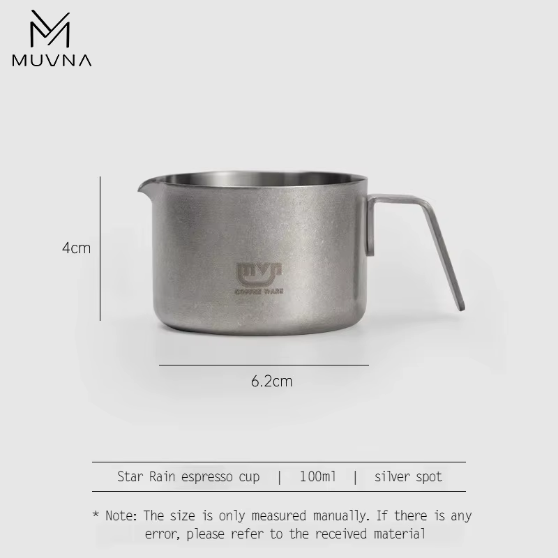 Tasse à mesurer pour café expresso MUVNA 100 ml, tasse doseuse à café en acier inoxydable de précisi