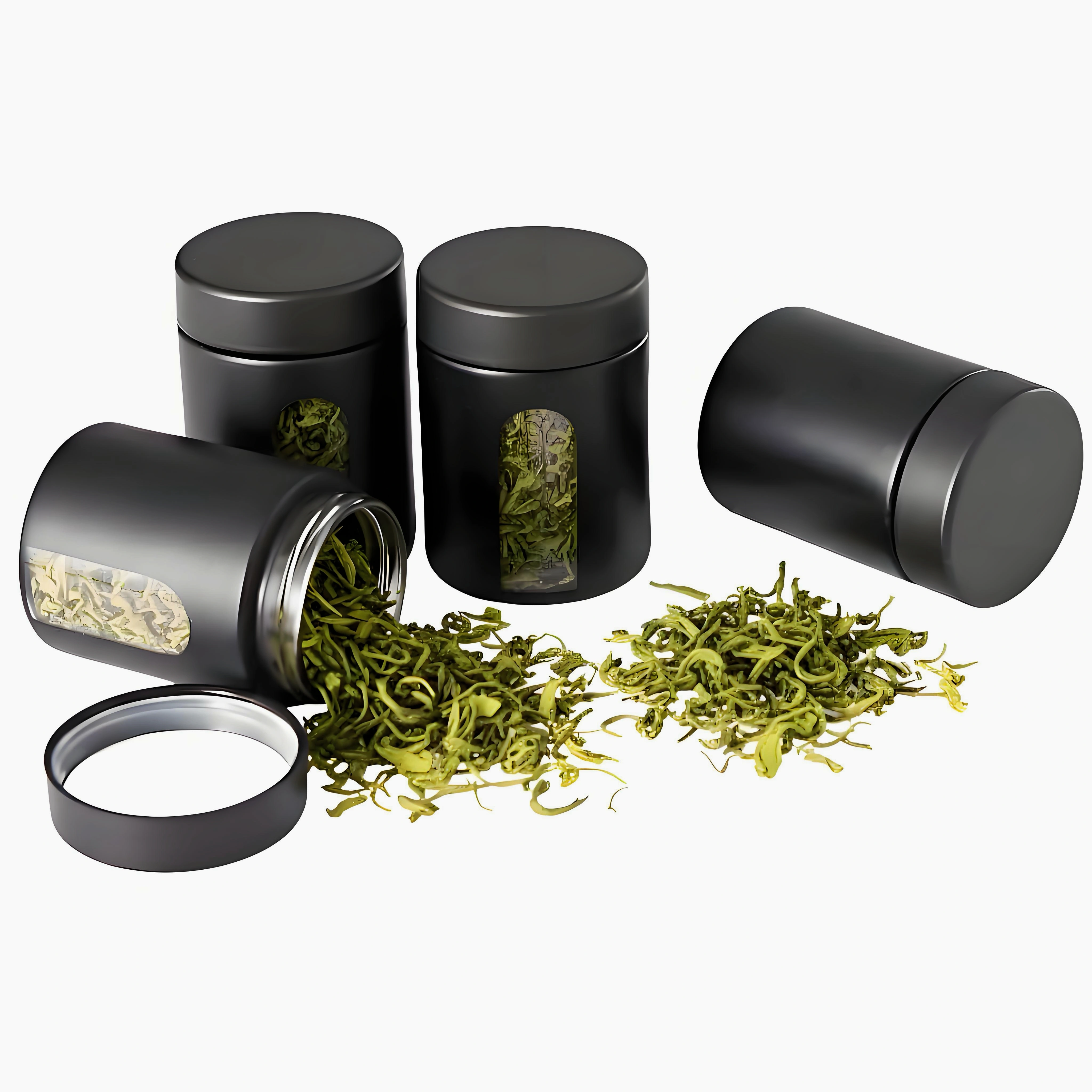 Pot de stockage en verre (4 oz, 120 ml), récipient visuel anti-odeur avec capuchon résistant aux enf