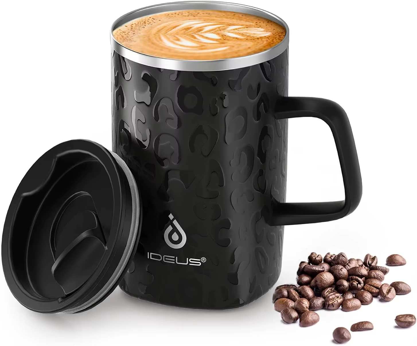 Ideus – tasse à café isolée sous vide de 16oz, tasse Double couche isolée en acier inoxydable avec p