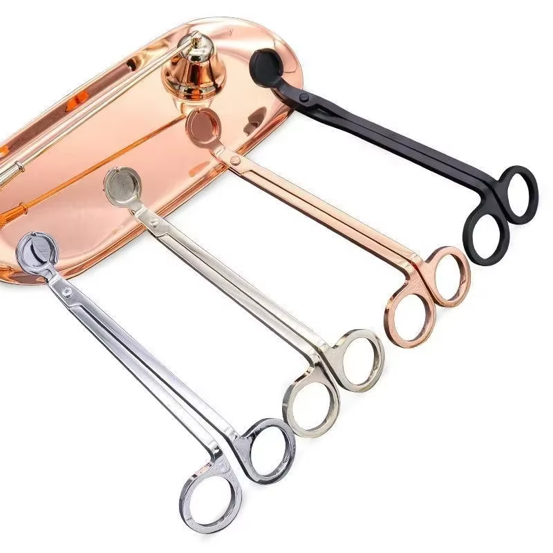 Coupe-mèche de bougie de 18cm, ciseaux en acier inoxydable, coupe-mèche à tête ronde, ciseaux à noya