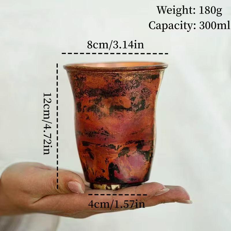 Tasse à café américaine en cuivre pur Vintage, tasse de boisson de bière de thé à Texture de forme i