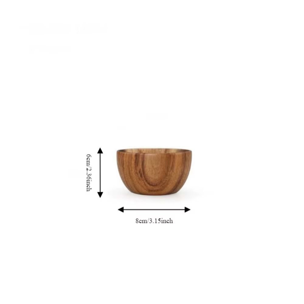 Bol à salade en bois naturel fait à la main, grand bol à soupe classique rond en bois d'acacia, assi