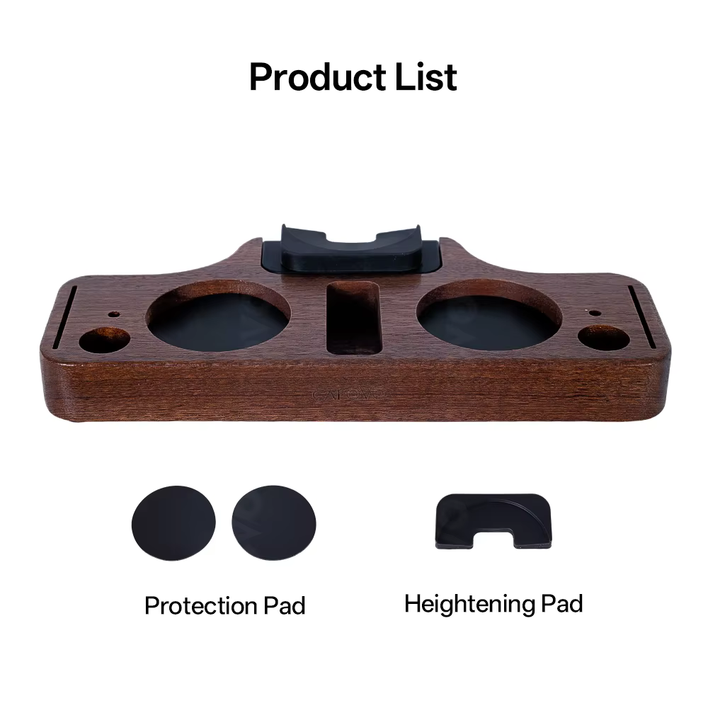 Support pour porte-filtre à expresso CAFOVO FW13, base de rangement pour outils à café, en bois de S