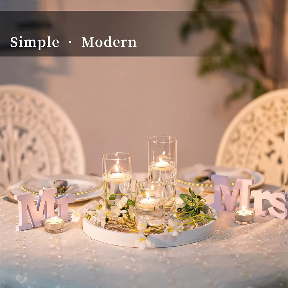 Vases cylindriques en verre transparent de 4, 6 et 8 pouces pour centres de table, supports pour bou