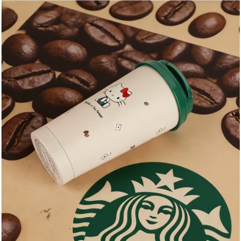 Nouvelle tasse Starbucks Hello Kitty en acier inoxydable de 473 ml avec paille, isolation longue dur