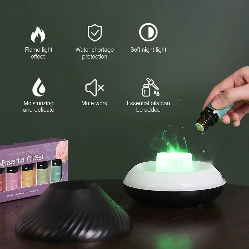 Kinscoter diffuseur d'arôme volcanique lampe à huile essentielle 130ml USB humidificateur d'air Port