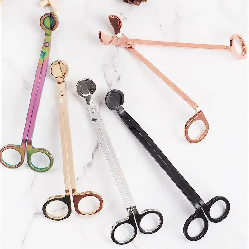 Coupe-mèche de bougie de 18cm, ciseaux en acier inoxydable, coupe-mèche à tête ronde, ciseaux à noya